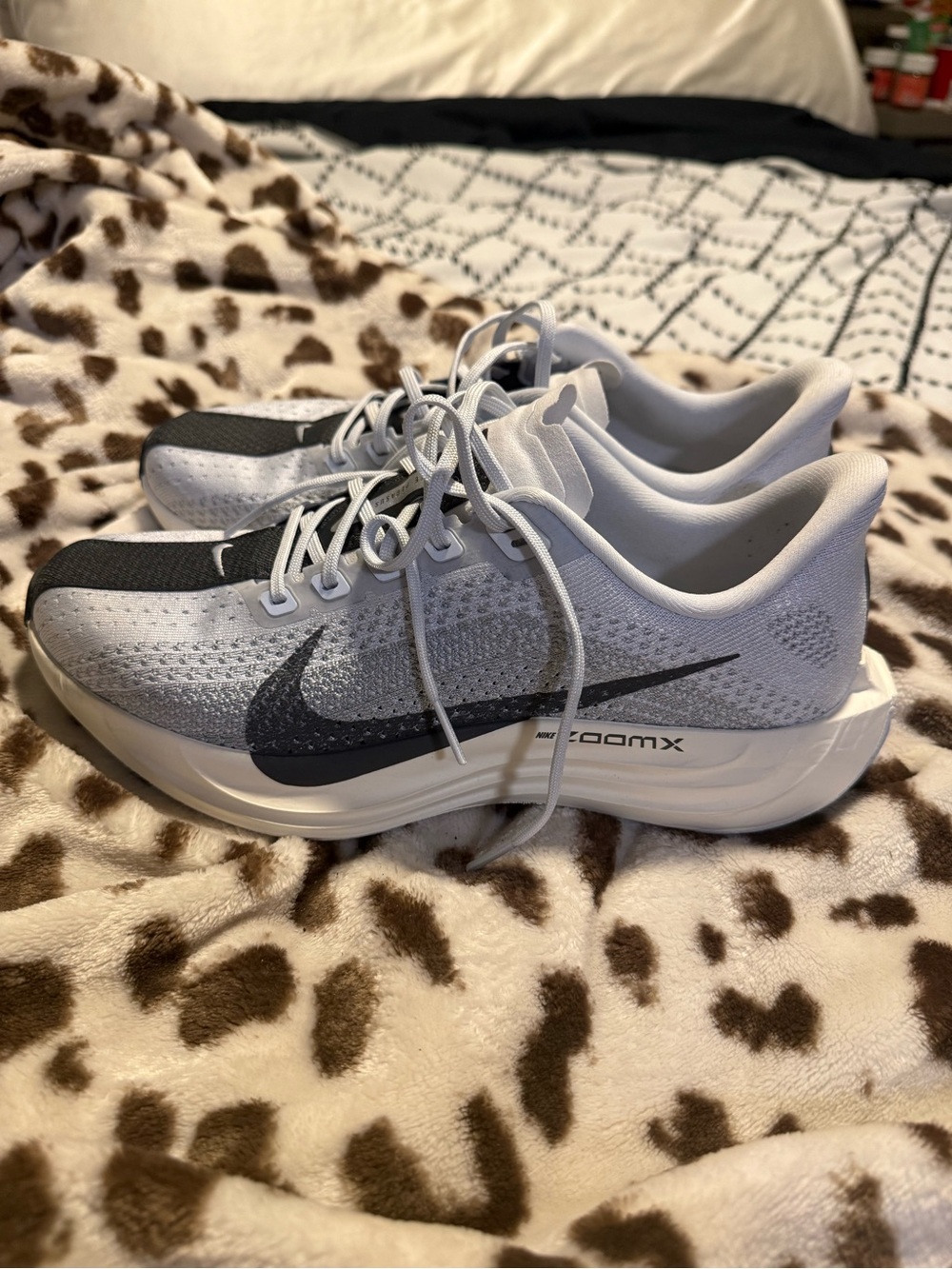 Nike Pegasus Plus Zoom X Athletic Shoes - Light Gray/Black Swoosh W10 M8.5